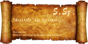 Skultéty Szidor névjegykártya